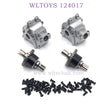 Upgrade Part of WLTOYS 124017 RC Car Metal Gearbox and differential titanium