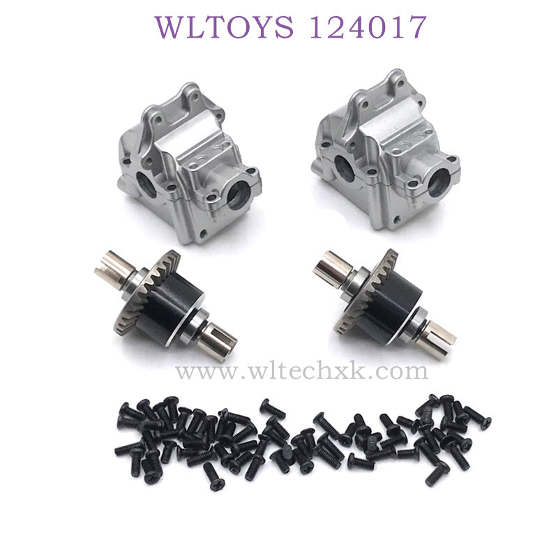 Upgrade Part of WLTOYS 124017 RC Car Metal Gearbox and differential titanium