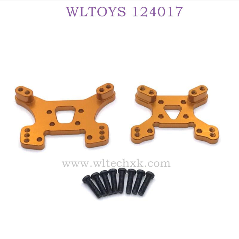 Upgrade Part of WLTOYS 124017 RC Car Rear and Front Shock Plate gold