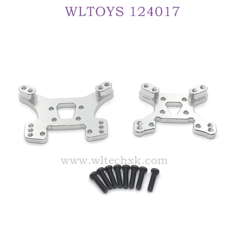 Upgrade Part of WLTOYS 124017 RC Car Rear and Front Shock Plate silver