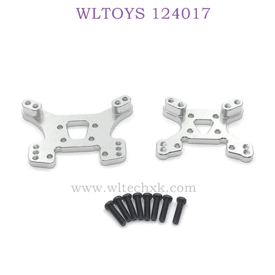 Upgrade Part of WLTOYS 124017 RC Car Rear and Front Shock Plate silver
