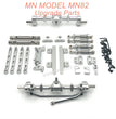 41-MN MODEL MN82 Upgrade Parts Front and Rear Axle kit Shocks and Side plate Silver