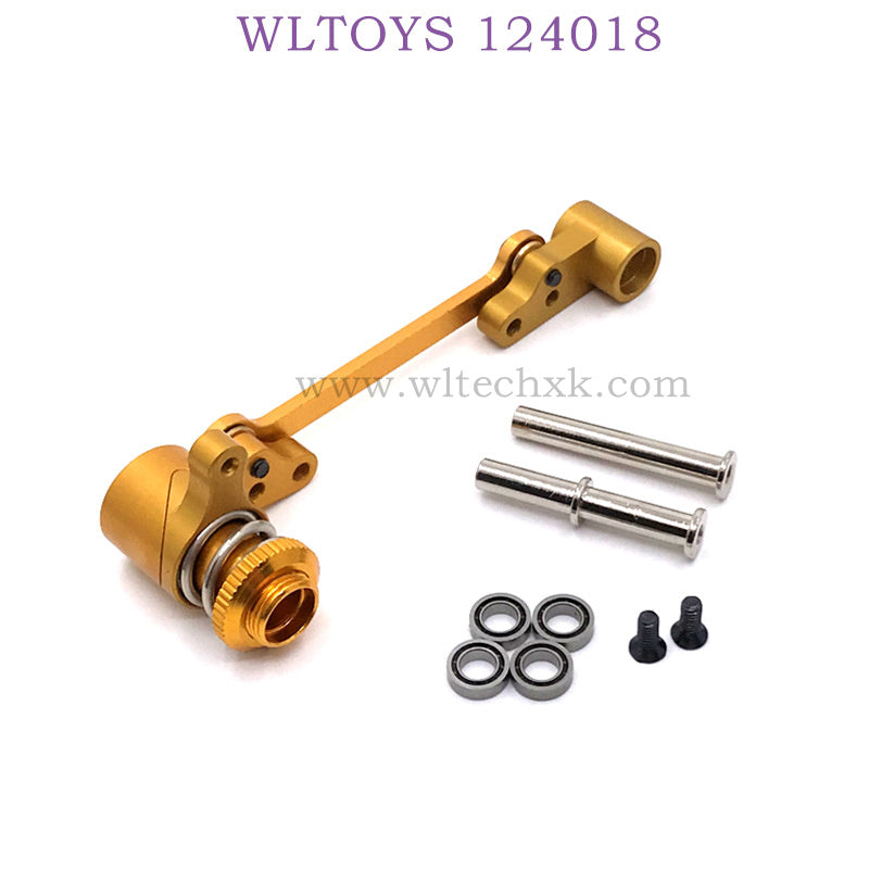 WLTOYS 124018 RC Car Upgrade parts Metal Steering Kit gold