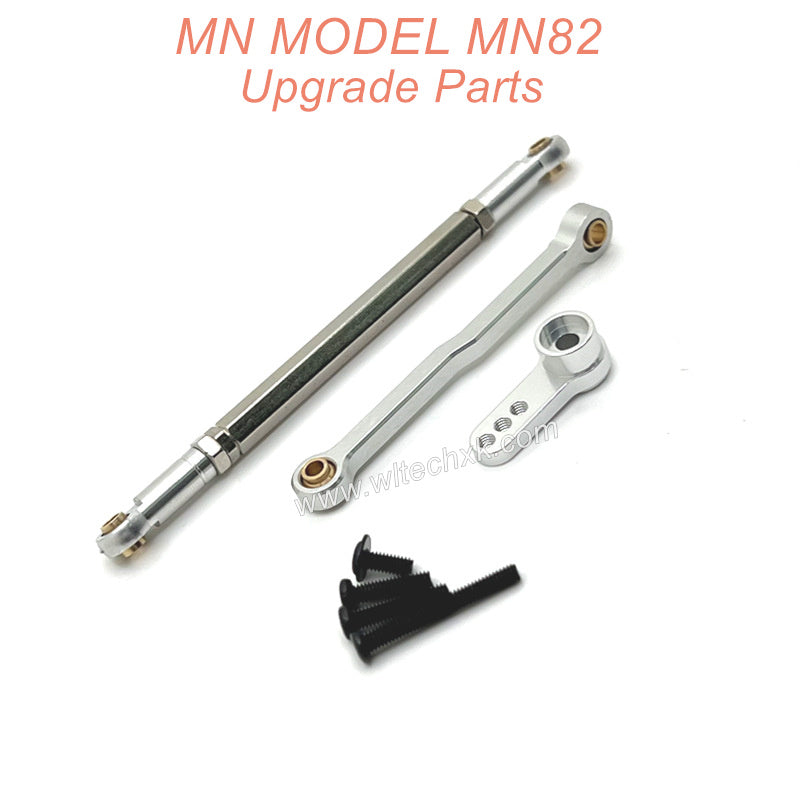 43-MN MODEL MN82 Upgrade Parts Steering Connect Rod and Servo Arm Silver