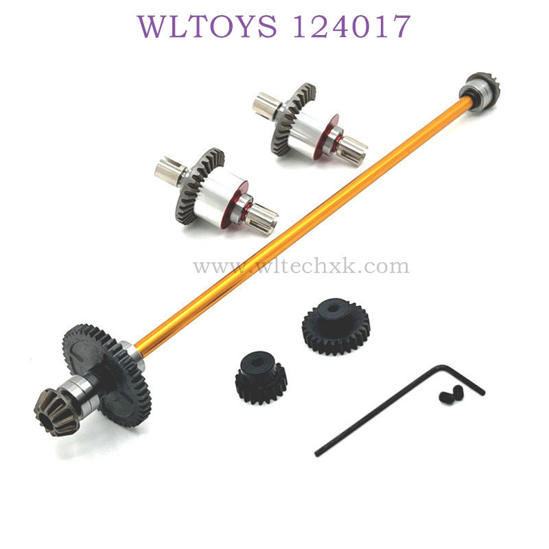 Upgrade Part of WLTOYS 124017 RC Car differential Gear and Big Gear gold