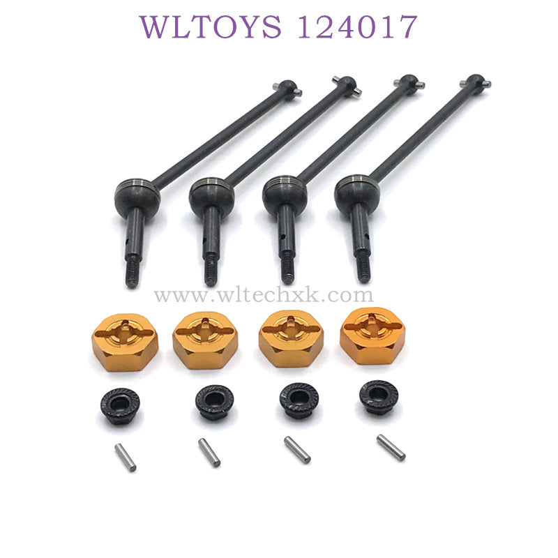 Upgrade Part of WLTOYS 124017 RC Car CVD Bone Dog Shaft gold