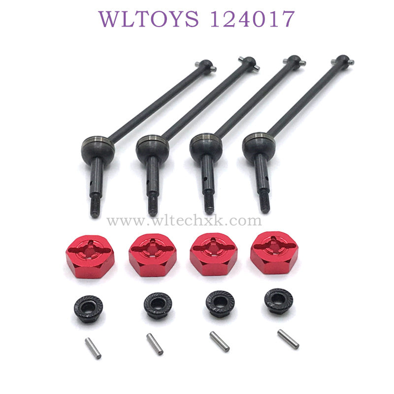 Upgrade Part of WLTOYS 124017 RC Car CVD Bone Dog Shaft red