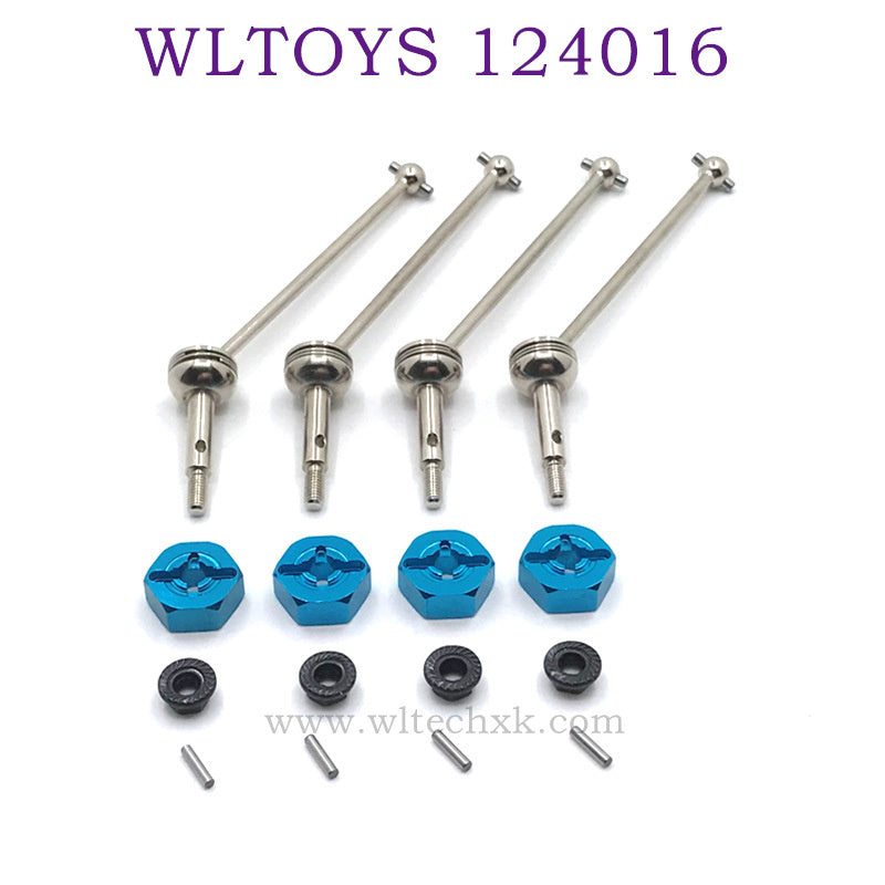 Upgrade parts of WLTOYS 124016 RC Car CVD Bone Dog Shaft silver blue