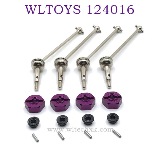 Upgrade parts of WLTOYS 124016 RC Car CVD Bone Dog Shaft silver purple