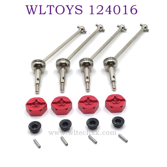 Upgrade parts of WLTOYS 124016 RC Car CVD Bone Dog Shaft silver red