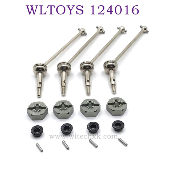 Upgrade parts of WLTOYS 124016 RC Car CVD Bone Dog Shaft silver titanium