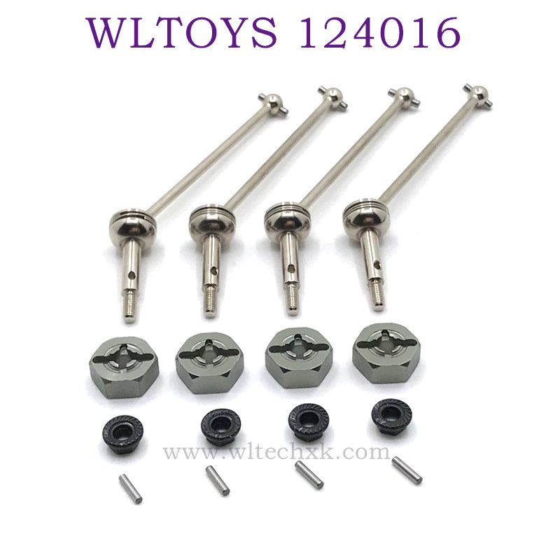 Upgrade parts of WLTOYS 124016 RC Car CVD Bone Dog Shaft silver titanium