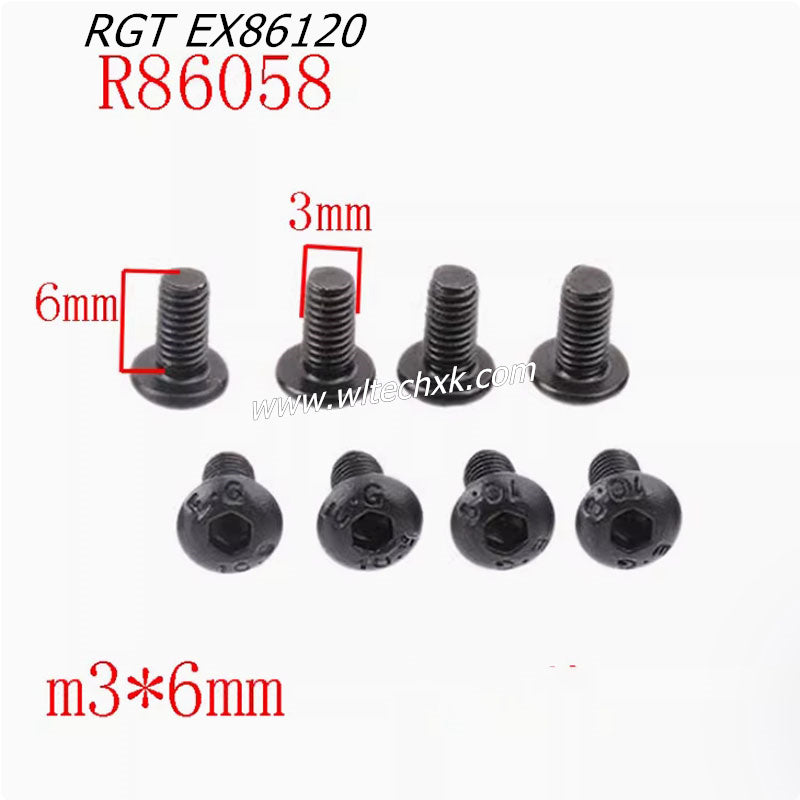 RGT EX86120 Upgrade Parts Dust Cover Screws 8 R86058 