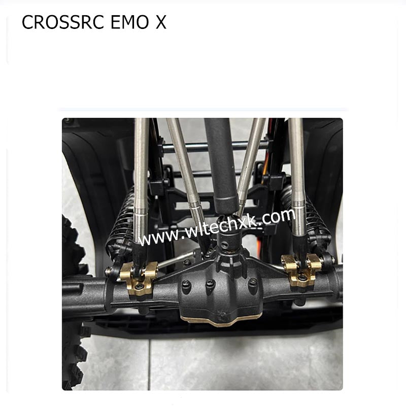 CROSSRC EMO X Parts Front and Rear Axle Upgrade Brass Metal Tie Rod Seat Shock Absorber Base-3