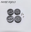 FAYEE FQD13 RC Drift Car Parts Anti Skid Wheels x4 [with-screws] 3cm in Diameter,Hexagon Opposite Side 0.5cm