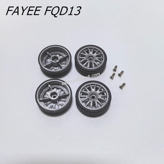 FAYEE FQD13 RC Drift Car Parts Anti Skid Wheels x4 [with-screws] 3cm in Diameter,Hexagon Opposite Side 0.5cm