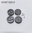 FAYEE FQD15 RC Drift Car Parts Anti Skid Wheels x4 [with-screws] 3cm In Diameter,Hexagon Opposite Side 0.5cm