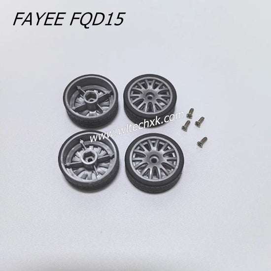 FAYEE FQD15 RC Drift Car Parts Anti Skid Wheels x4 [with-screws] 3cm In Diameter,Hexagon Opposite Side 0.5cm