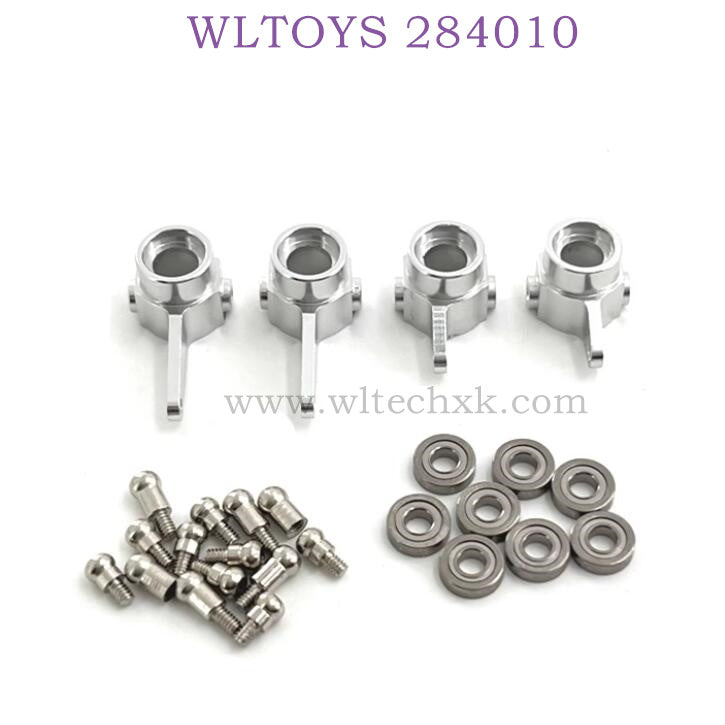 Upgrade parts of WLTOYS 284010 RC Car Front and Rear Wheel Cups silver