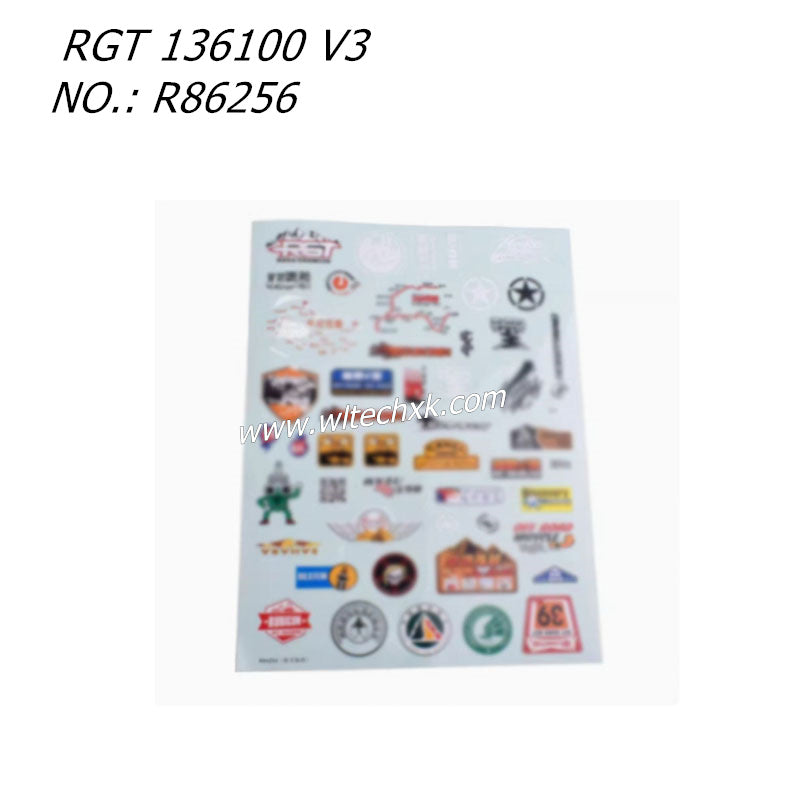 RGT EX136100 V3 Parts Car Shell Sticker R86256 