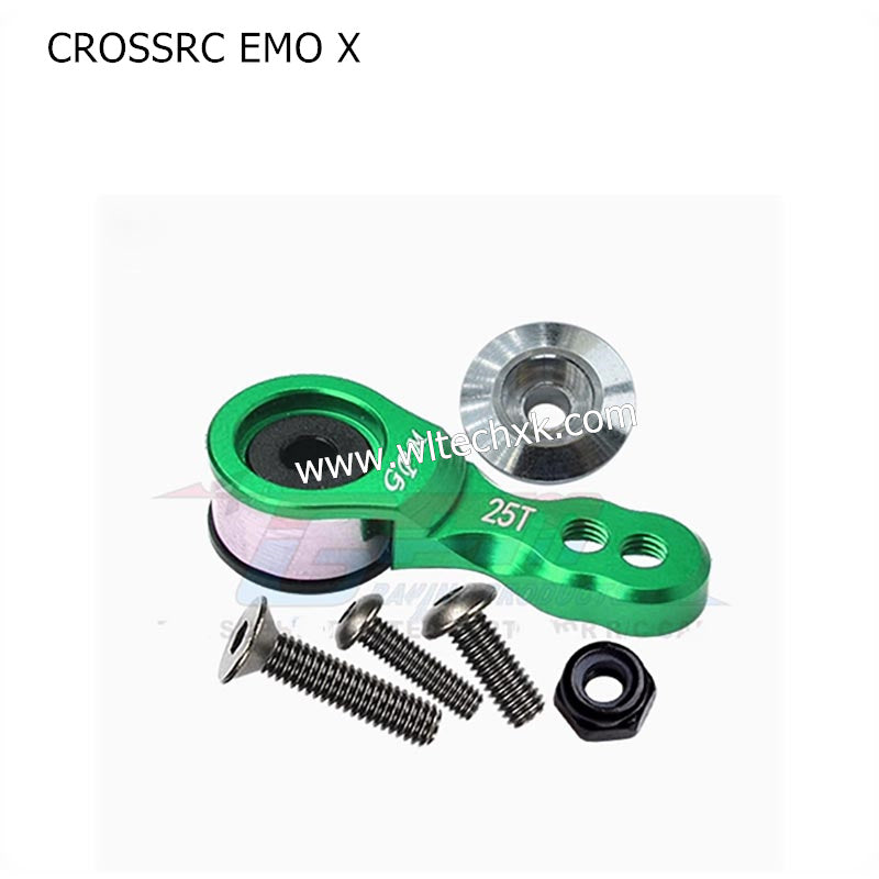CROSSRC EMO X Parts Aluminum Alloy Spring Unloading 25T Servo Arm (Small) GREEN