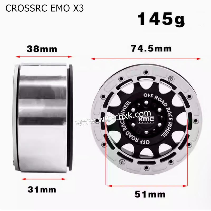CROSSRC EMO X3 Parts 2.6 inch Metal Clamp Wheel Mk07 4082 h8h-3
