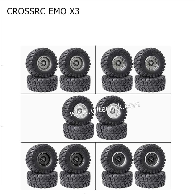 CROSSRC EMO X3 Parts 2.2 inch Black Mud Wheel Boot Tire-5