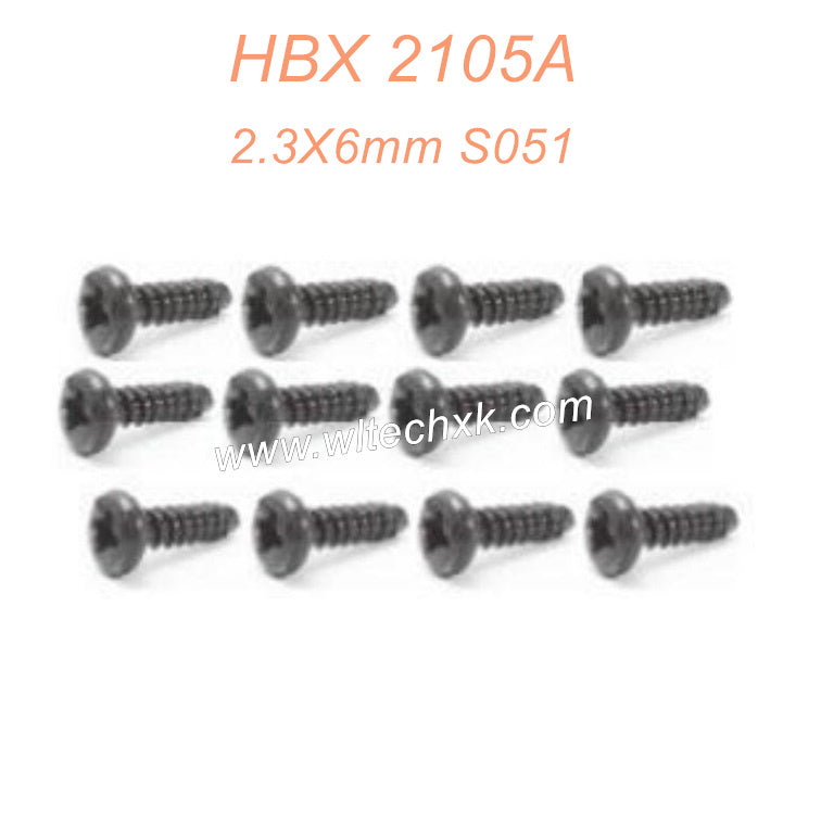 57-HAIBOXING 2105A T10 Parts Pan Head Self Tapping Screws PBHO2.3X6mm S051
