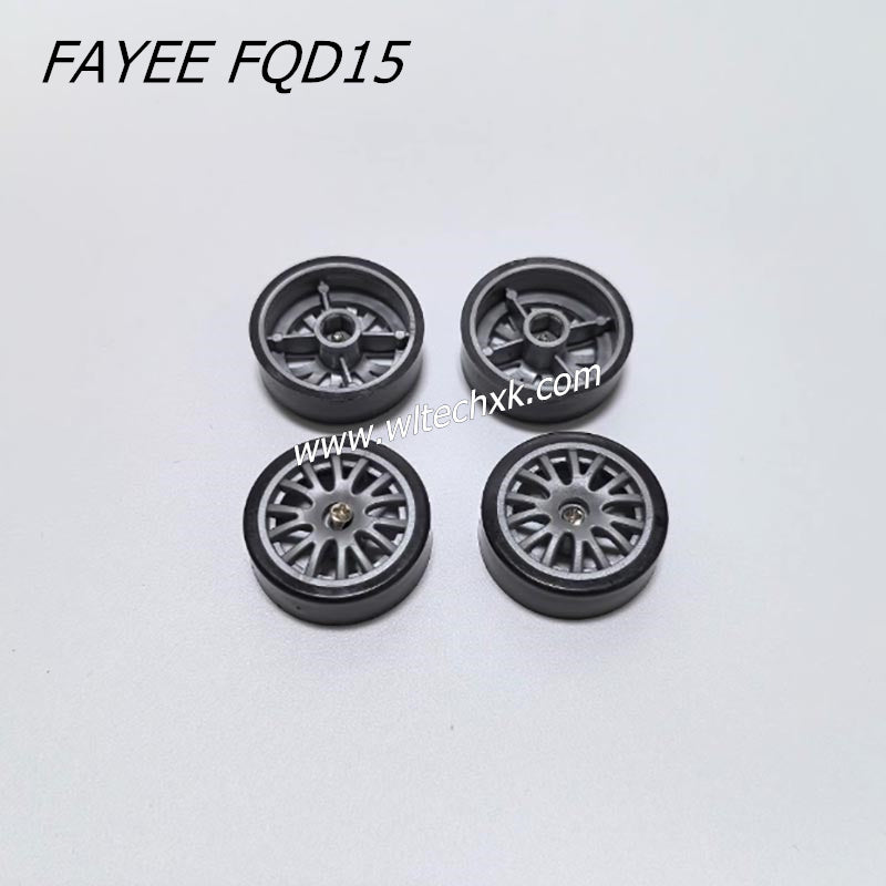 FAYEE FQD15 RC Drift Car Parts Original Car Drift Wheels x4 [with-screws] 3cm In Diameter,Hexagon Opposite Side 0.5cm