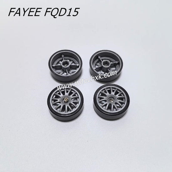 FAYEE FQD15 RC Drift Car Parts Original Car Drift Wheels x4 [with-screws] 3cm In Diameter,Hexagon Opposite Side 0.5cm