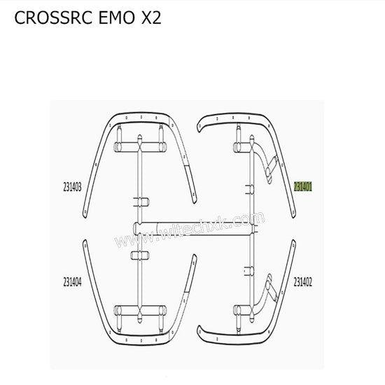 CROSSRC EMO X2 Parts Wheel Arch and Fixing Block CS-97401147-3
