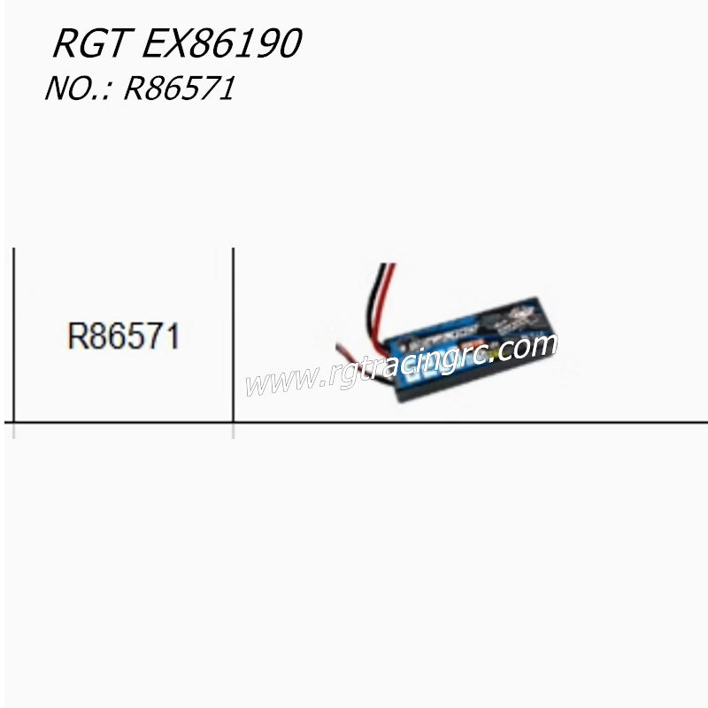 RGT EX86190 RC CAR Parts 7.4V 6200MAH Three Circuit Lithium Battery R86571 