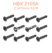 66-HAIBOXING 2105A T10 Parts Countersunk Self Tapping Screws KBHO2.3X12mm S226