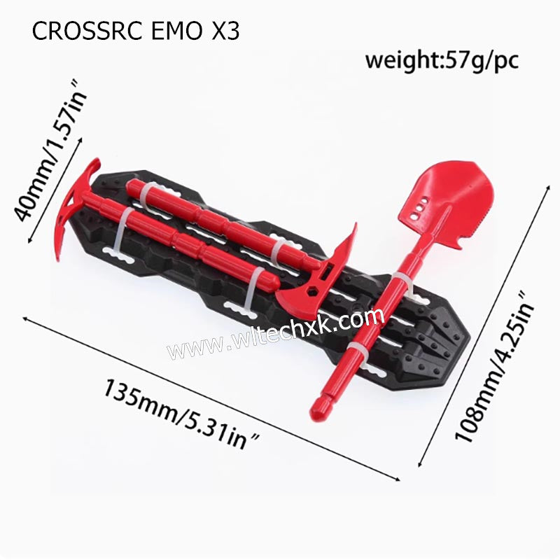CROSSRC EMO X3 Parts RC Mood Parts Shovel Axe Pickaxe Escape Board RED  BLACK-2