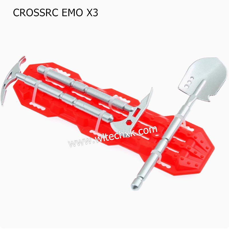CROSSRC EMO X3 Parts RC Mood Parts Shovel Axe Pickaxe Escape Board SILVER RED