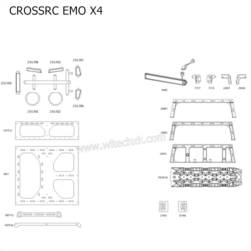 CROSSRC EMO X4 Parts Transparent Shell Assembly CS-97401286-3