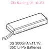 ZD Racing 9116-V3 Parts 3S 3000mAh 11.1V 35C Lipo Battery 8472