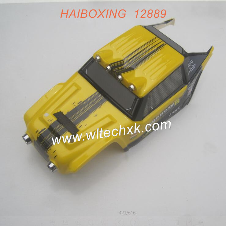 889-B001-HAIBOXING 12889 Desert RC Truck Parts Car Body Shell YELLOW-4