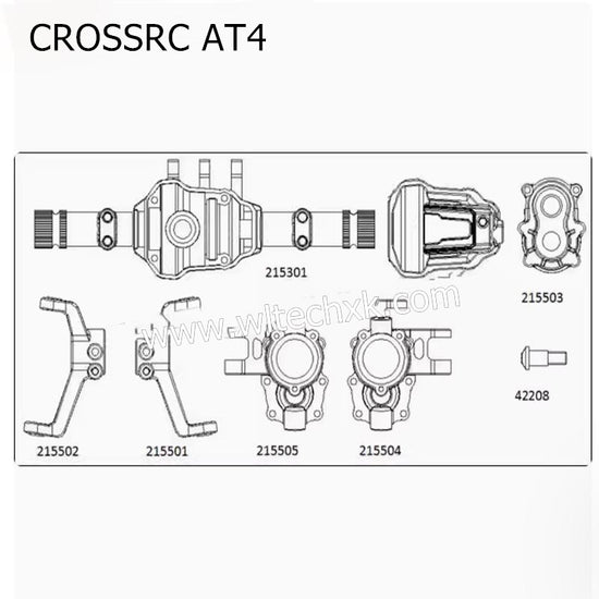 CROSSRC AT4 Parts Strengthened Front and Rear Door Bridge Straight Bridge-1