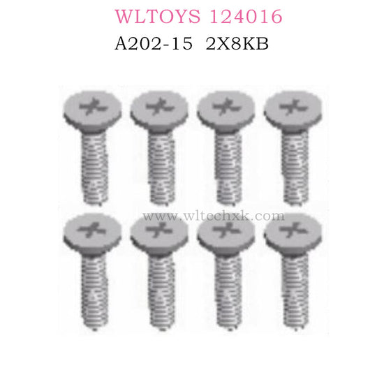 WLTOYS 124016 RC Car Part A202-15 Cross flat head screw 2X8KB
