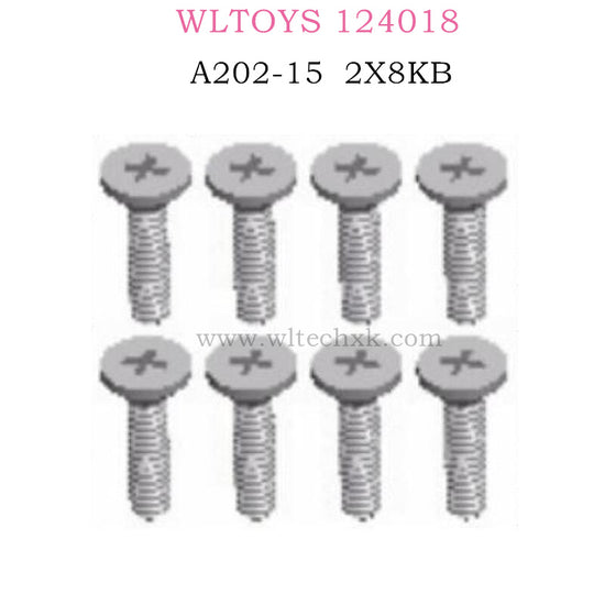WLTOYS 124018 RC Car Original parts A202-15 Cross flat head screw 2X8KB