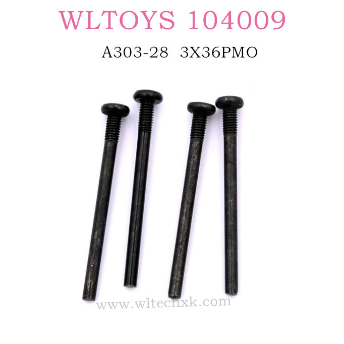WLTOYS 104009 1/10 RC Car parts Upper half screw 3X36PMO