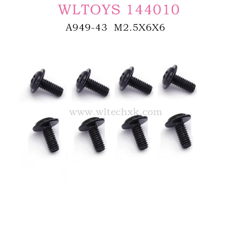 WLTOYS 144010 RC Car Original Parts A949-43 Round head with screw M2.5X6X6