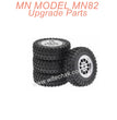 D4U-06 MN MODEL MN82 Upgraded Parts Black High-Grip Tires