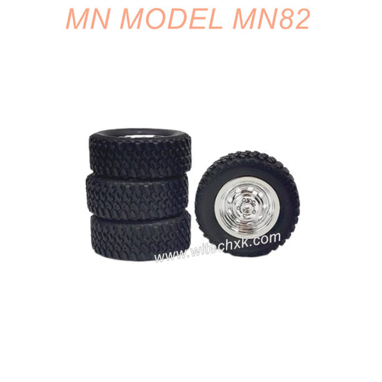 D4U-09 MN MODEL MN82 RC CAR Parts Metal Wheel assembly-Silver