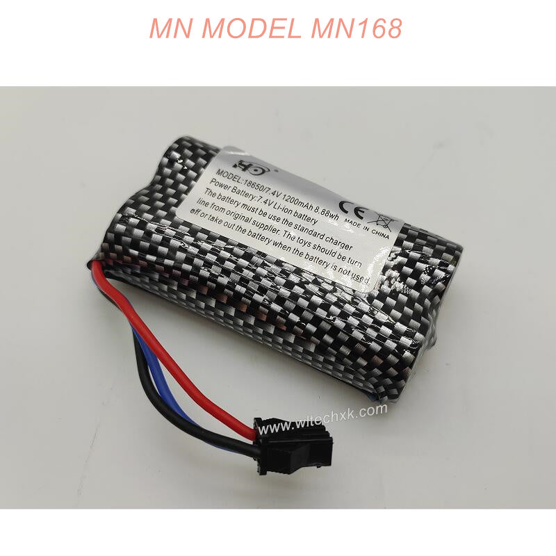 E0-12-MN RC MN168 Parts Battery 18650 7.4V 1200mAh SM3P Plug-2