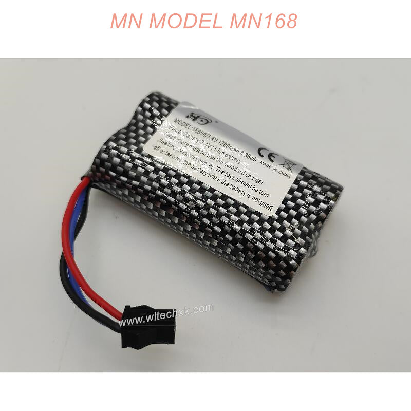 E0-12-MN RC MN168 Parts Battery 18650 7.4V 1200mAh SM3P Plug-3