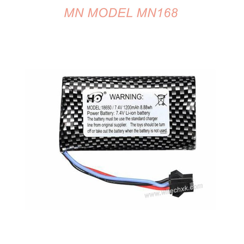 E0-12-MN RC MN168 Parts Battery 18650 7.4V 1200mAh SM3P Plug-4