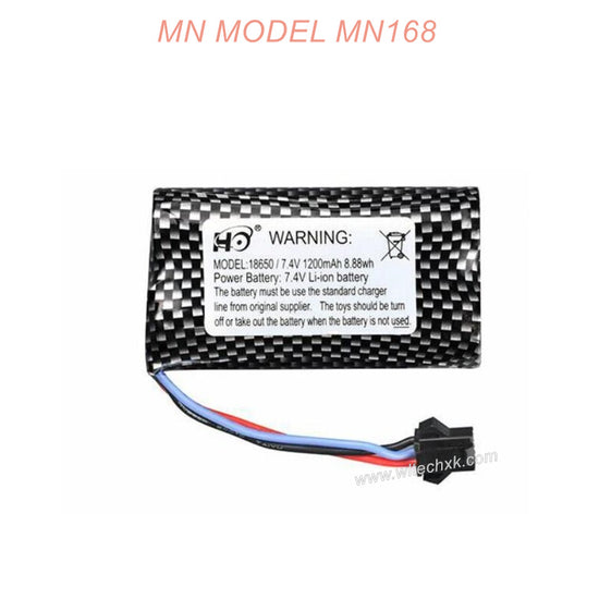 E0-12-MN RC MN168 Parts Battery 18650 7.4V 1200mAh SM3P Plug-4