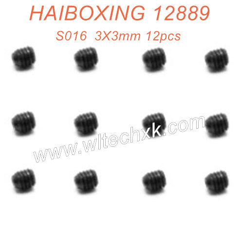 S016 HAIBOXING 12889 Parts Grub Screw 3X3mm 12pcs(1)